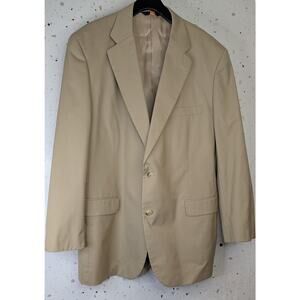 Brooks Brothers 46L Stretch Khaki Tan Cotton Blend Blazer |250977